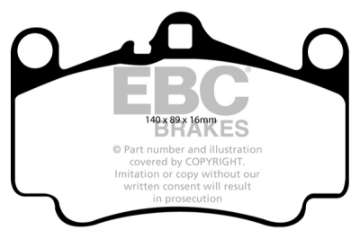 Picture of EBC 03-05 Porsche 911 996 Cast Iron Rotor only 3-6 Carrera 4S Redstuff Front Brake Pads