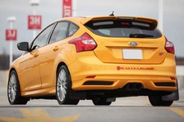 Picture of Rally Armor 12-19 Ford Focus ST - 16-19 RS Black UR Mud Flap w-Tangerine Scream Logo