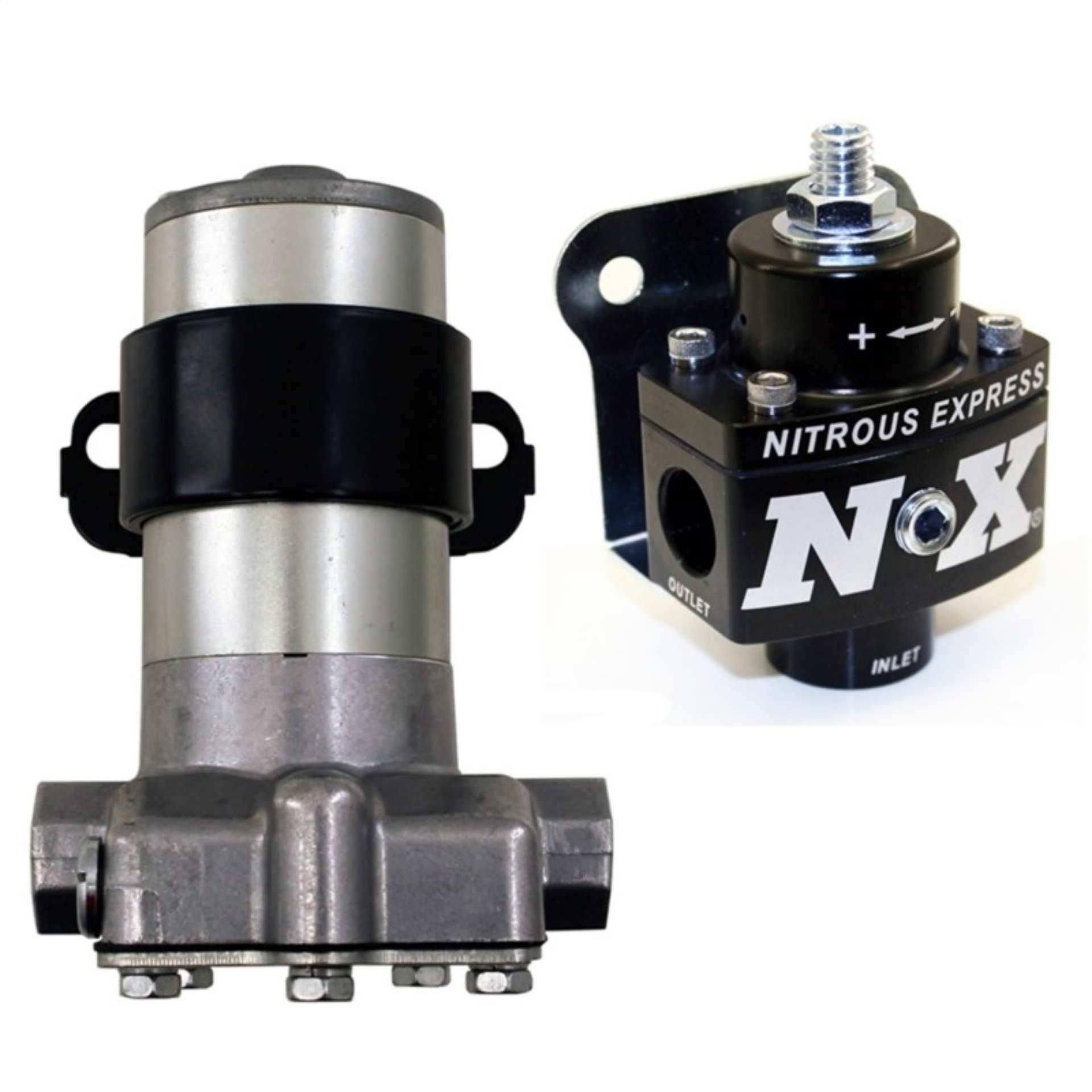 Picture of Nitrous Express Black Style Fuel Pump and Non Bypass Regulator Combo