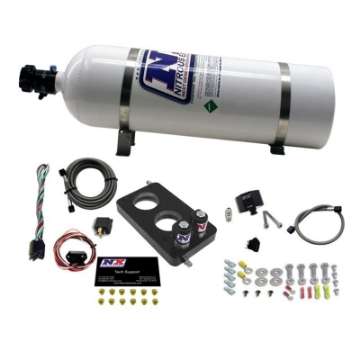 Picture of Nitrous Express 05-10 Ford Mustang 4-6L 3 Valve Nitrous Plate Kit 50-150HP w-15lb Bottle