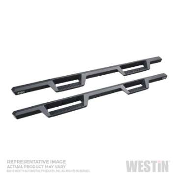 Picture of Westin 19-20 Chevrolet Silverado - GMC Sierra 1500 Double Cab HDX Drop Nerf Step Bars - Textured Blk