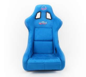 Picture of NRG FRP Bucket Seat ULTRA Edition - Large Blue Alcantara-Gold Glitter Back