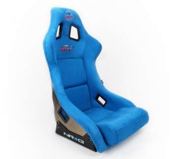 Picture of NRG FRP Bucket Seat ULTRA Edition - Large Blue Alcantara-Gold Glitter Back