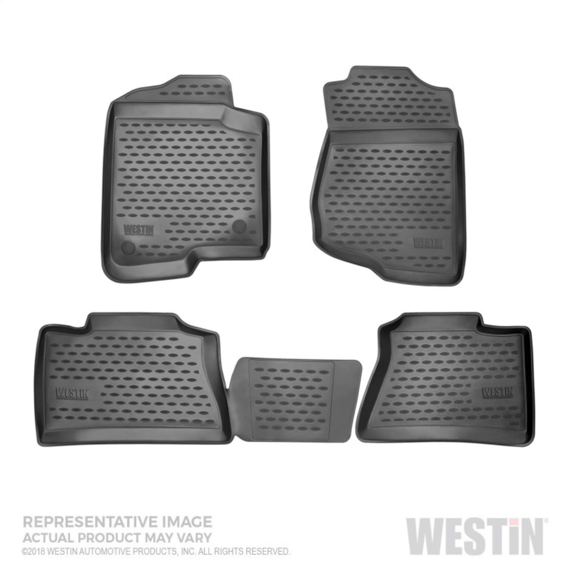 Picture of Westin 2020 GM Silverado-Sierra 1500 Dbl-Crew Cab Profile Floor Liners Front and 2nd Row - Black