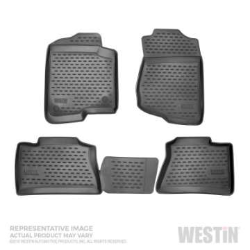 Picture of Westin 2020 GM Silverado-Sierra 1500 Dbl-Crew Cab Profile Floor Liners Front and 2nd Row - Black