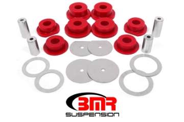 Picture of BMR 08-18 Dodge Challenger Rear Cradle Bushing Kit Polyurethane - Red