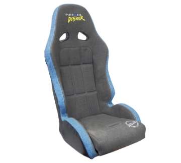 Picture of NRG Defender Seat- Water Resistant Steel Frame Suspension - Gray w- Blue Trim w- Defender Logo