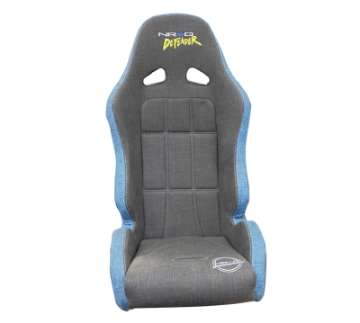 Picture of NRG Defender Seat- Water Resistant Steel Frame Suspension - Gray w- Blue Trim w- Defender Logo