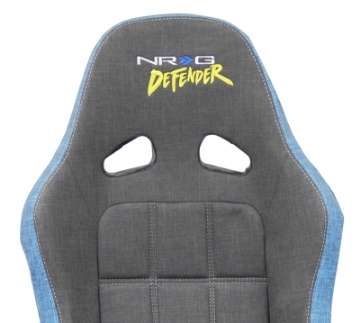 Picture of NRG Defender Seat- Water Resistant Steel Frame Suspension - Gray w- Blue Trim w- Defender Logo