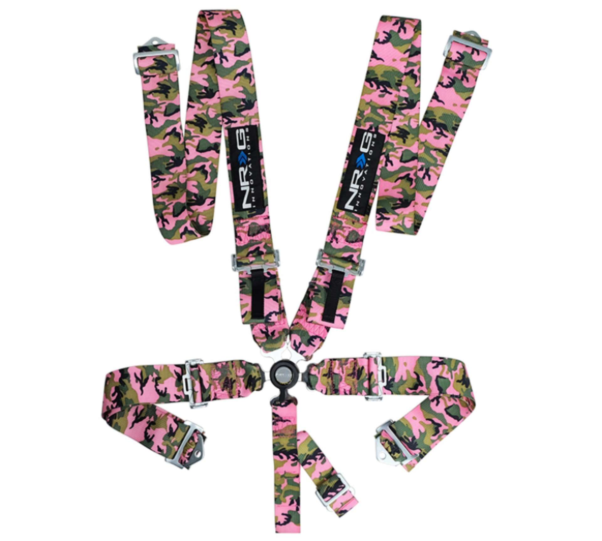 Picture of NRG SFI 16-1 5pt 3in- Seat Belt Harness- Cam Lock - Pink Camo