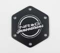 Picture of NRG Carbon Fiber Horn Delete Button Circular Logo Front- Back