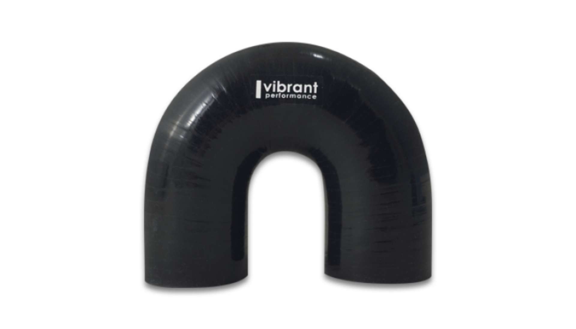 Picture of Vibrant 4 Ply Reinforced Silicone Elbow Connector - 1in ID x 5-875in Leg 180 Deg Elbow BLACK