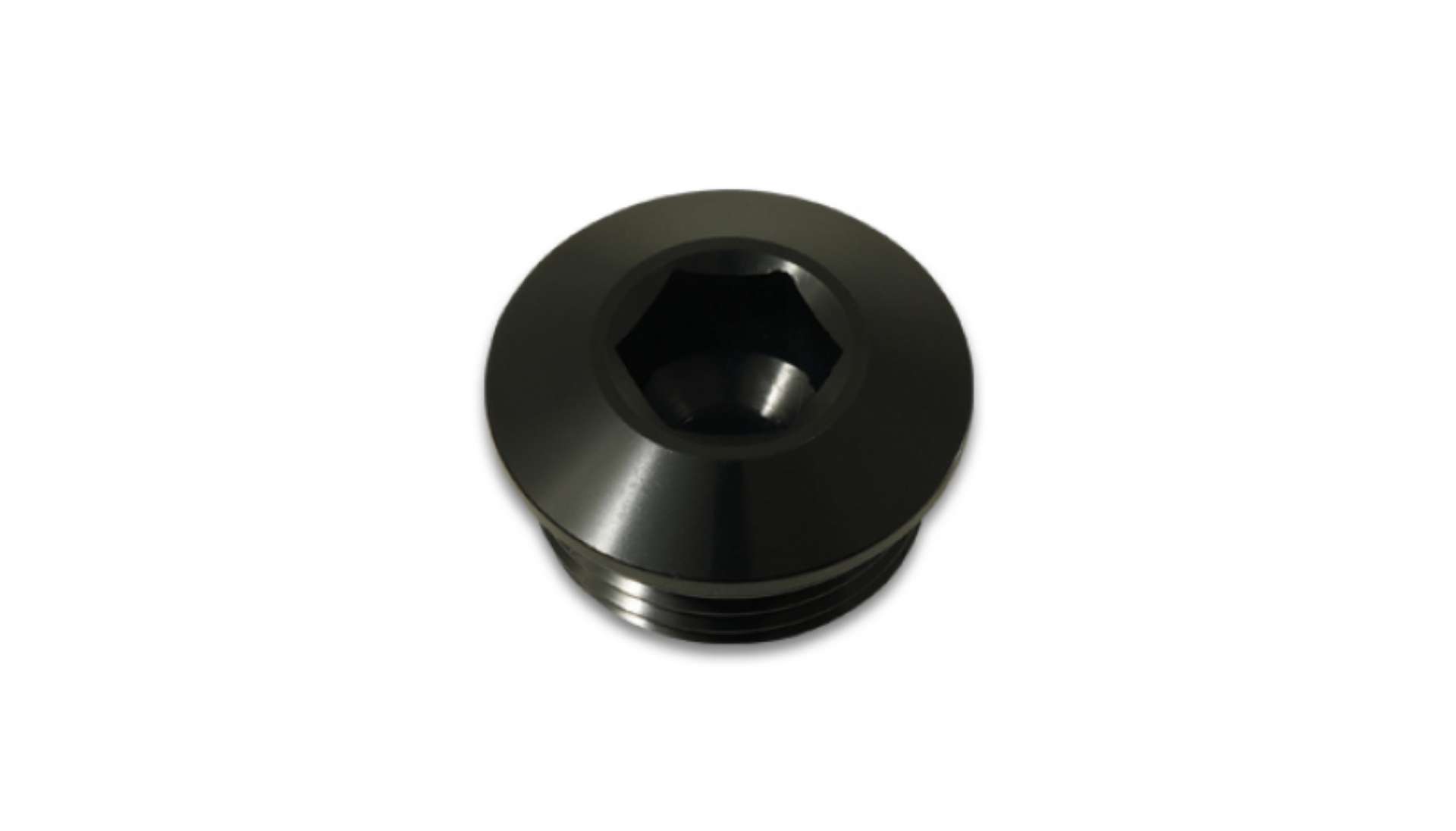 Picture of Vibrant Aluminum -8AN ORB Slimline Port Plug w-O-Ring - Anodized Black