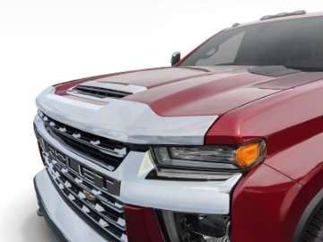 Picture of AVS 2020 Chevrolet Silverado 2500 Aeroskin Low Profile Hood Shield - Chrome