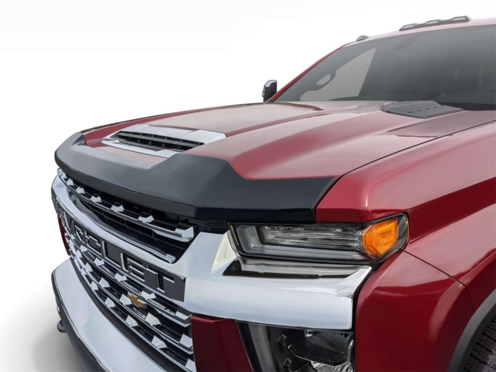 Picture of AVS 2020 Chevrolet Silverado 2500 Aeroskin Low Profile Hood Shield - Smoke