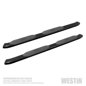 Picture of Westin 19-20 Chevrolet Silverado-GMC Sierra 1500 Double Cab PRO TRAXX 5 Oval Nerf Step Bars - Black