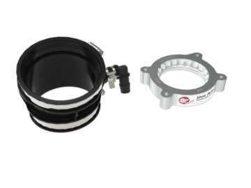 Picture of aFe 2020 Vette C8 Silver Bullet Aluminum Throttle Body Spacer Works w- Factory Intake Only - Silver