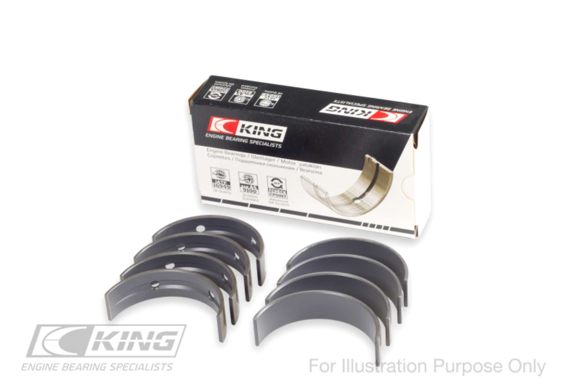 Picture of King Ford EcoBoost 3-5L V6 Performance Main Bearing Set - Bi Metal