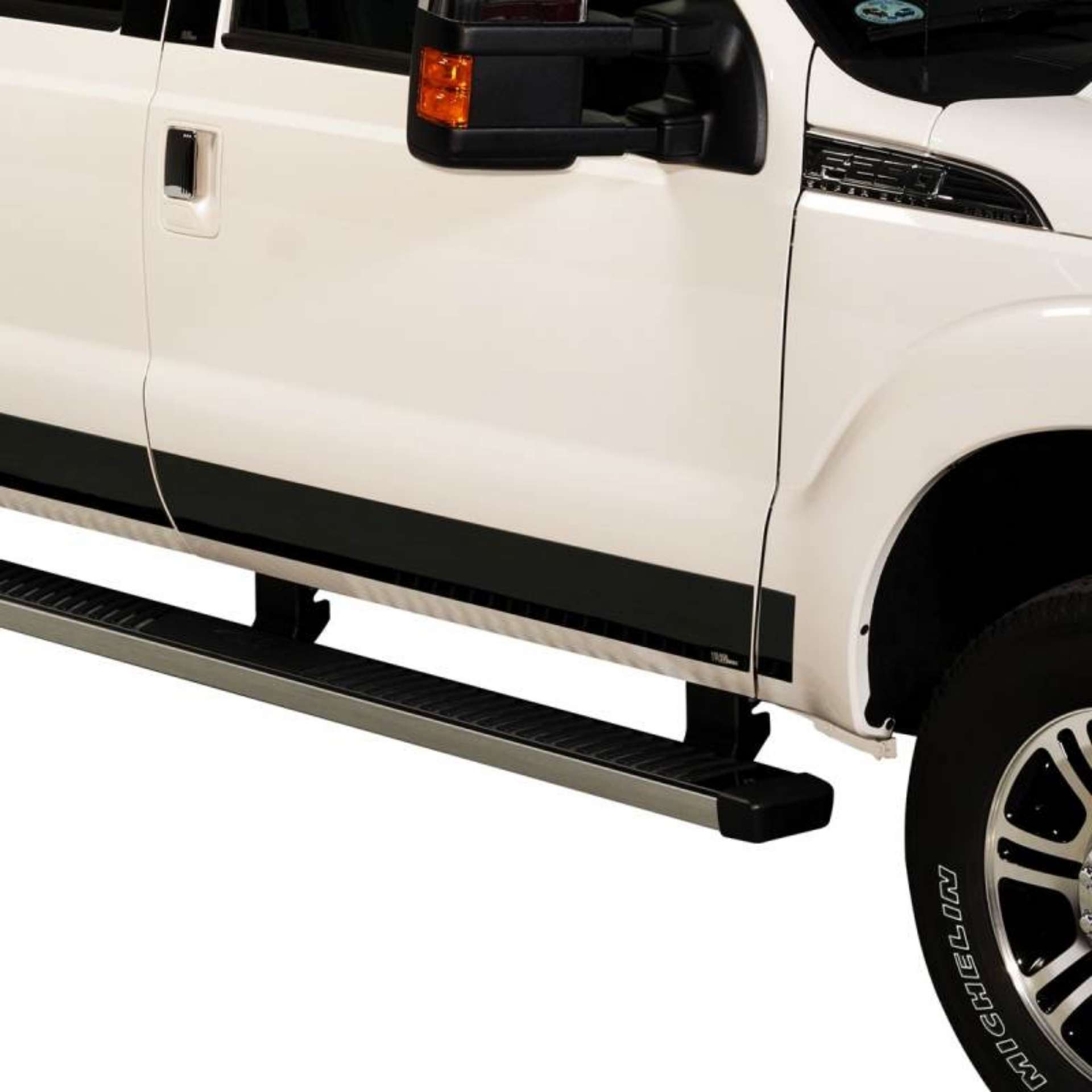 Picture of Putco 17-20 Ford SuperDuty Super Crew 6-5ft Box - 12pcs - 4-25in Wide Black Platinum Rocker Panels