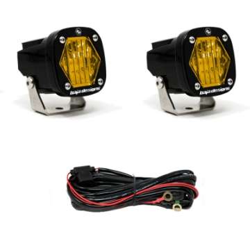 Picture of Baja Designs S1 Amber Wide Cornering LED Light w- Mounting Bracket Pair