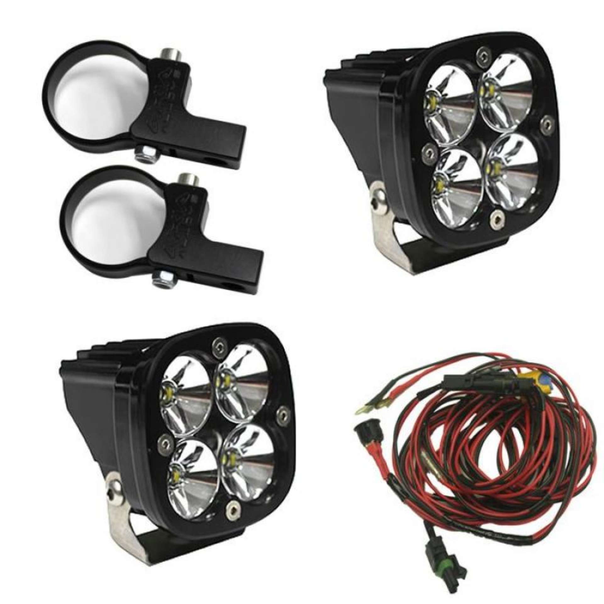 Picture of Baja Designs Squadron Pro LED Light Pods Kit w-Horizontal Mounts-2-00in Harness