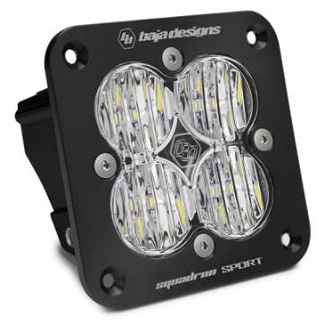 Picture of Baja Designs Squadron Sport Black Wide Cornering Pattern Flush Mount LED Light Pod - Clear