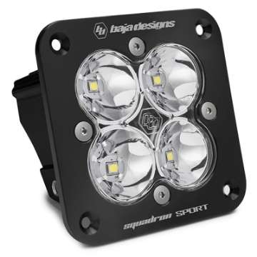 Picture of Baja Designs Squadron Sport Work-Scene Pattern Black Flush Mount LED Light Pod - Clear