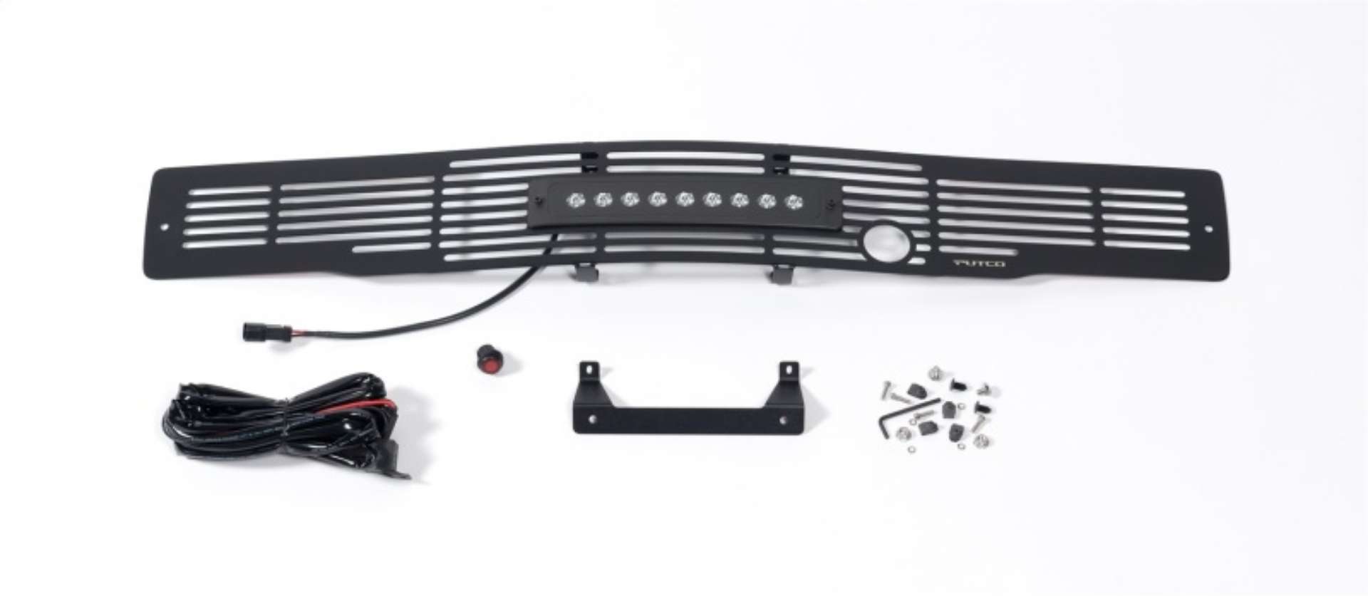 Picture of Putco 15-17 Ford F-150 Bumper Grille Insert- SS Blk Bar Design w-Heater Plug & 10in Luminix Lightbar