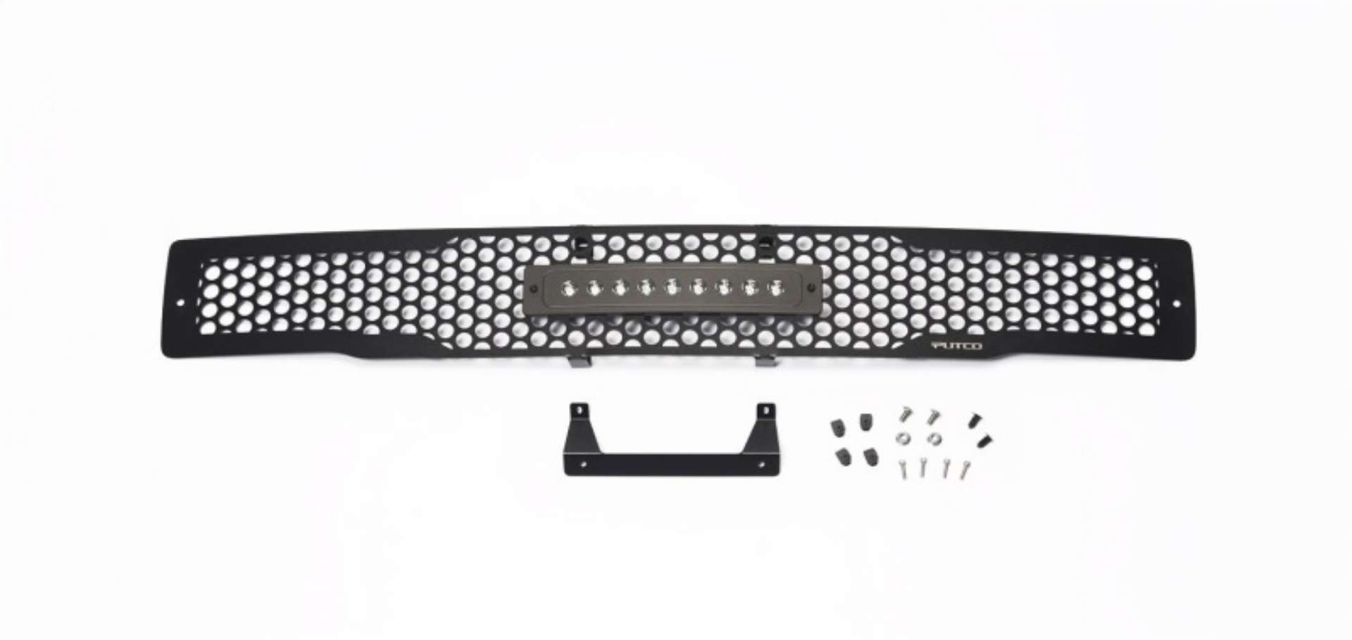 Picture of Putco 15-17 Ford F-150 - SS Black Punch Design w- 10in Luminix Light bar Bumper Grille Inserts