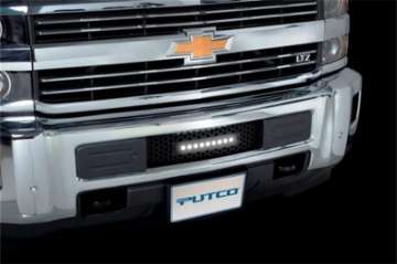 Picture of Putco 15-19 Chevy Silv HD SS Black Punch Design Bumper Grille Insert w- Curved Flush 10in Light Bar