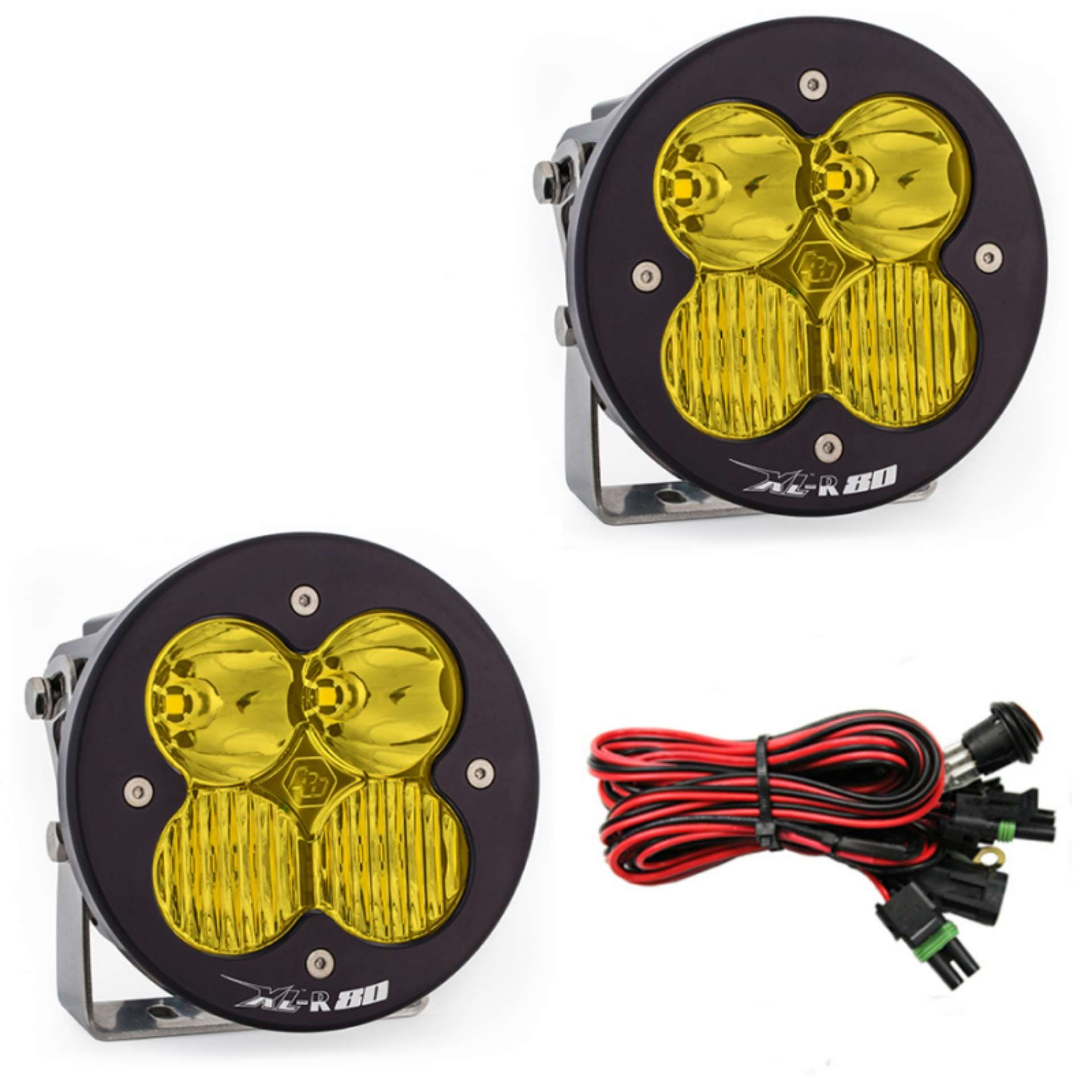 Picture of Baja Designs XL R 80 Series Driving Combo Pattern Pair LED Light Pods - Amber