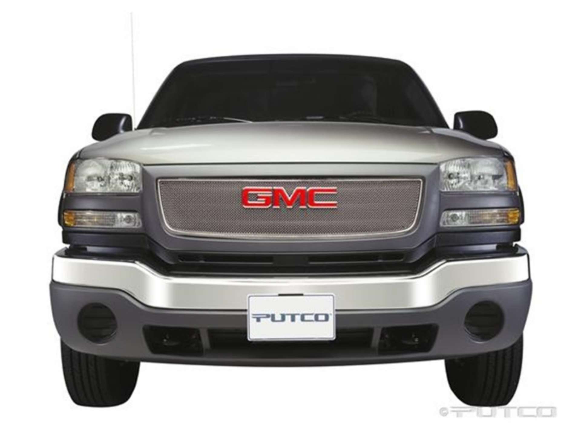 Picture of Putco 03-06 GMC Sierra Light-Heavy Duty Covering Logo - Bolt on Liquid Mesh Grilles