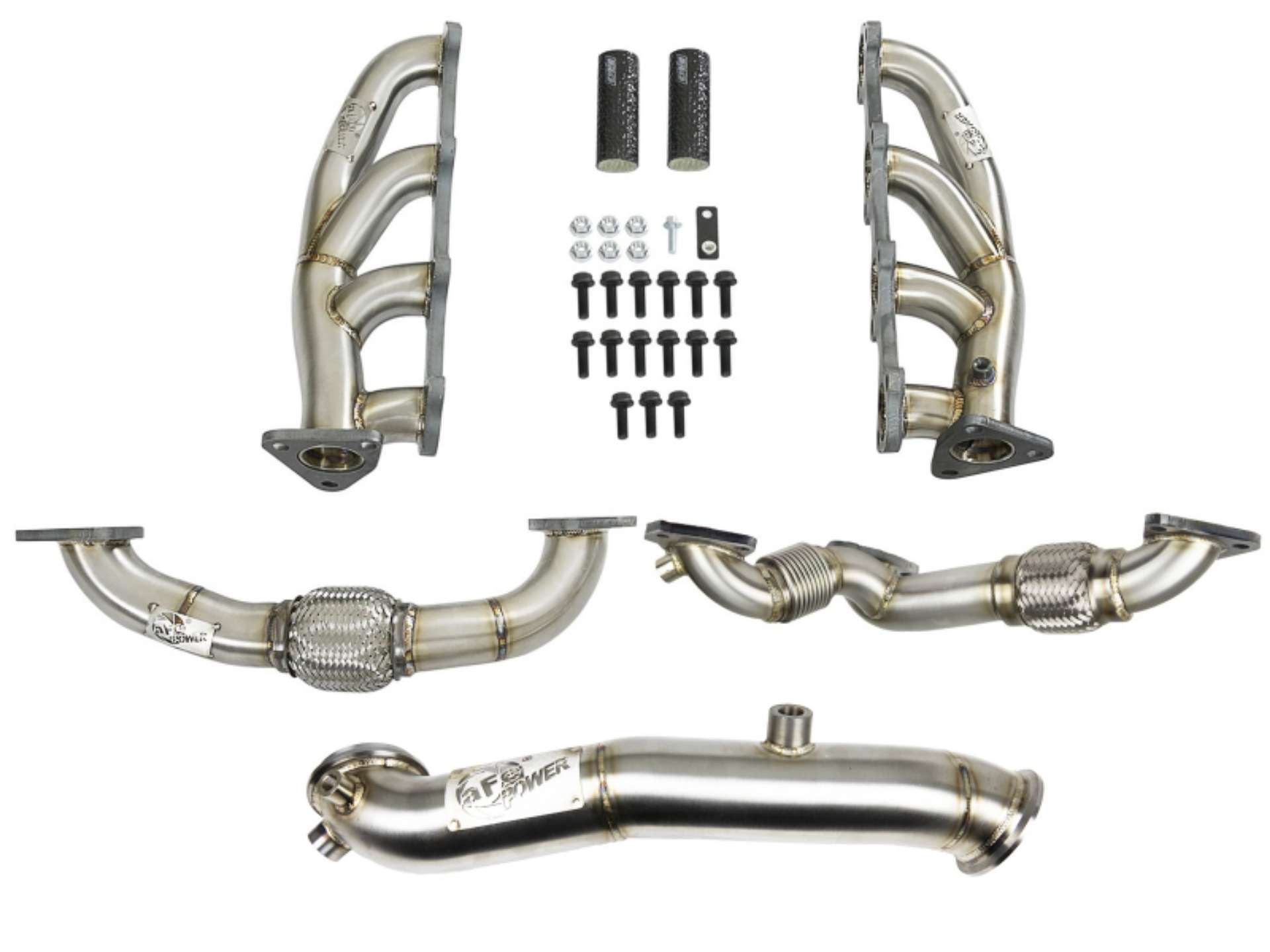 Picture of aFe Twisted Steel Headers Up-Pipes & Down-Pipe 11-15 GM Diesel Trucks V8-6-6L td LML