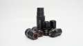 Picture of Wheel Mate Muteki HR38 Open End Lug Nuts 12x1-50 Black Chrome - Red Ring