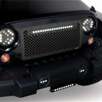 Picture of Putco 07-18 Jeep Wrangler Anodized Alum Lighted Boss Grille w- 20in Luminix Light Bar Cut to Fit