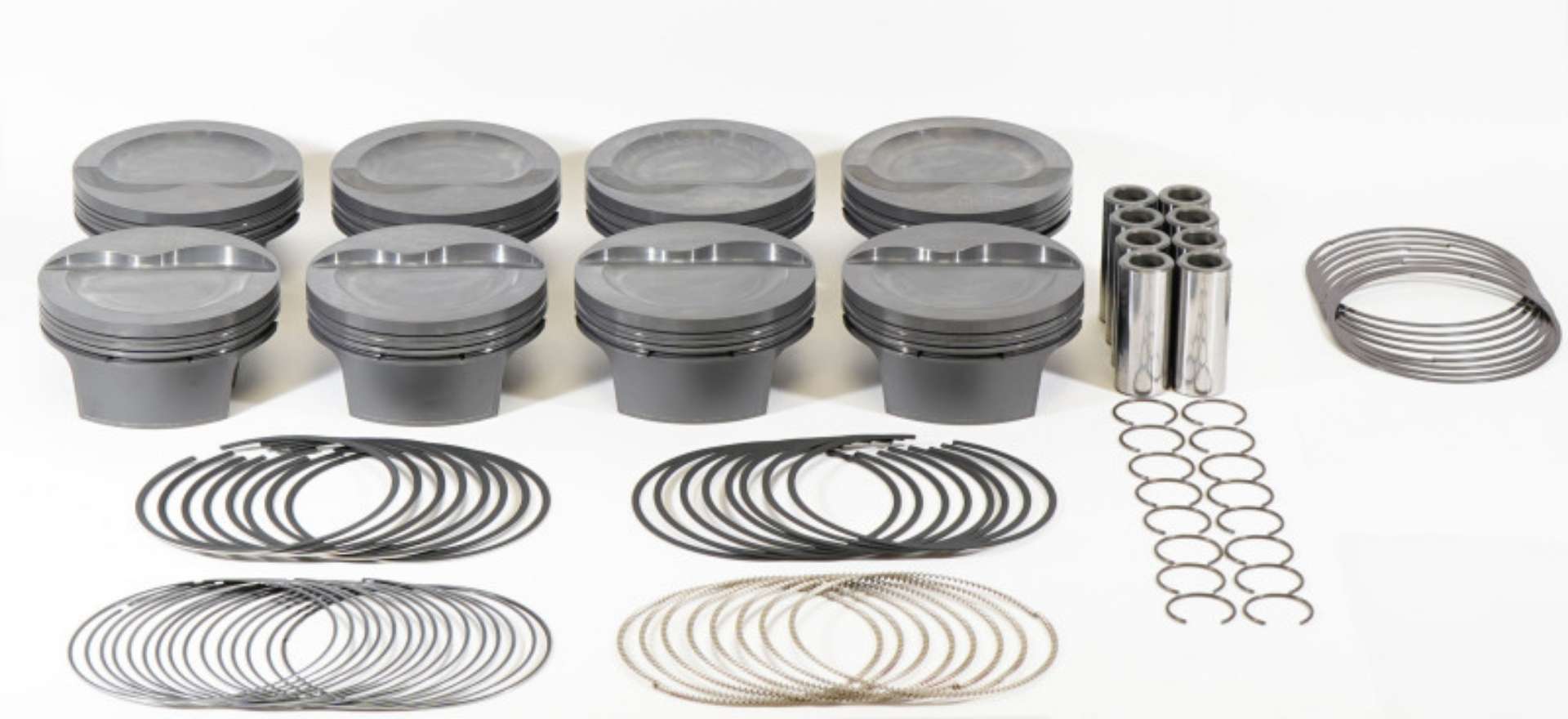 Picture of Mahle MS Piston Set SBF Inv 364cid 4-125in Bore 3-400stk 5-400in Rod -927 Pin -16cc 9-4 CR Set of 8