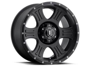 Picture of ICON Shield 17x8-5 6x135 6mm Offset 5in BS 87-1mm Bore Satin Black Wheel