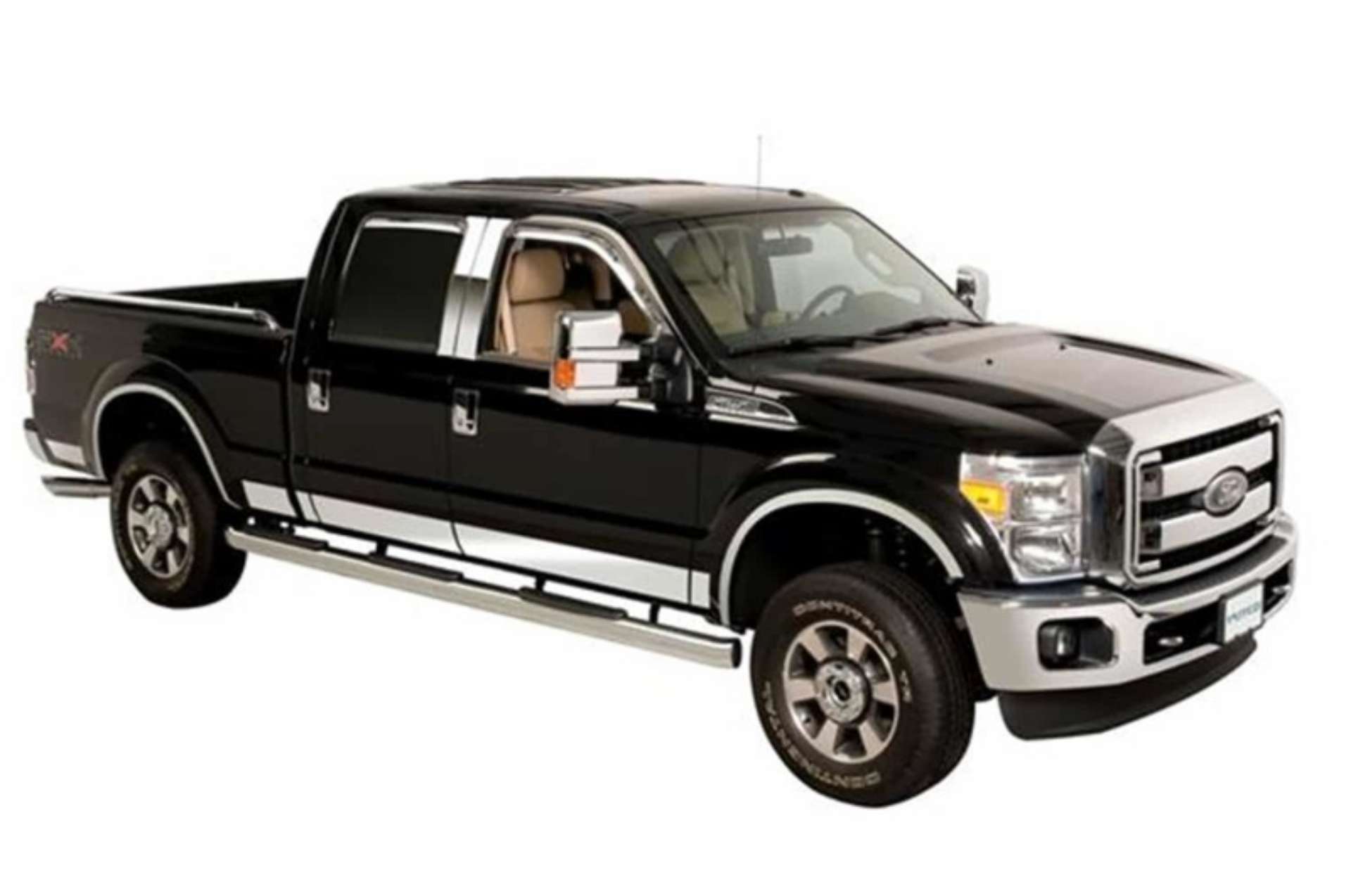 Picture of Putco 11-16 Ford SuperDuty - Super Cab 8ft Long Box - 12pcs - 6-25in Wide SS Rocker Panels