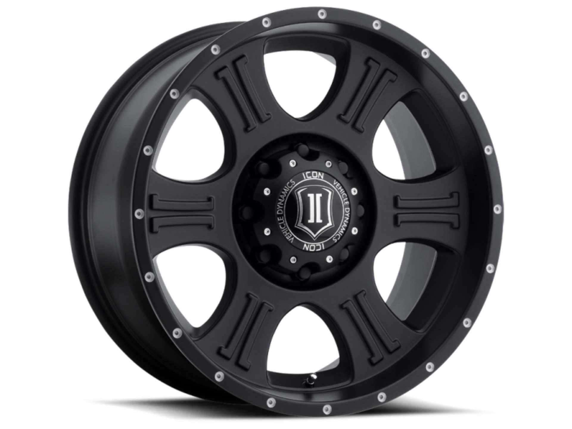 Picture of ICON Shield 20x9 5x150 16mm Offset 5-625in BS 110-1mm Bore Satin Black Wheel