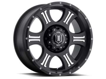 Picture of ICON Shield 20x9 8x170 0mm Offset 5in BS 125-2mm Bore Satin Black-Machined Wheel