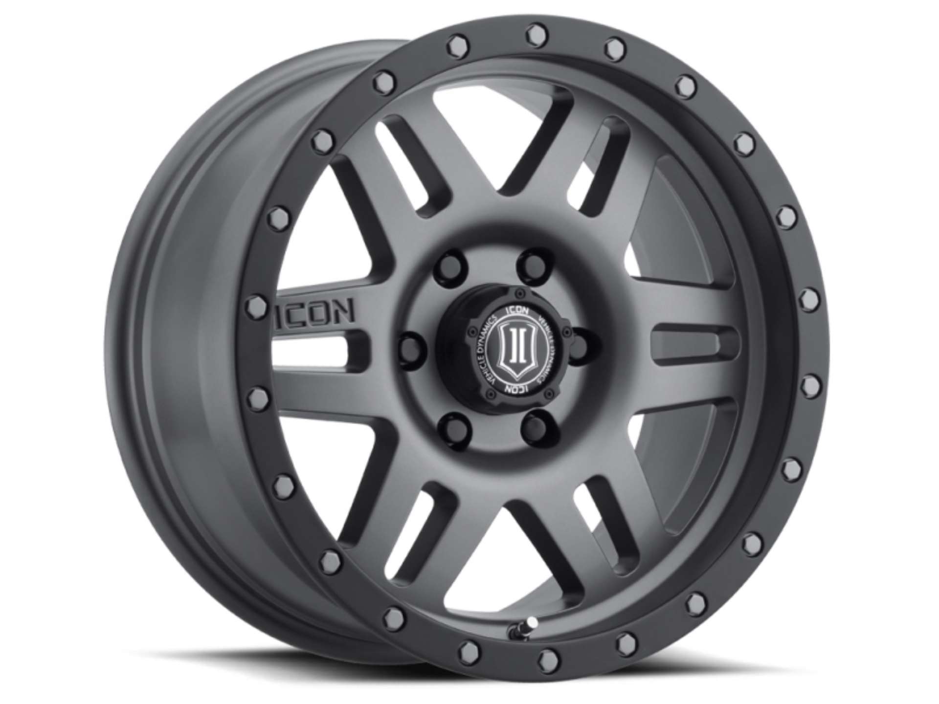 Picture of ICON Six Speed 17x8-5 5x150 25mm Offset 5-75in BS 116-5mm Bore Titanium Wheel