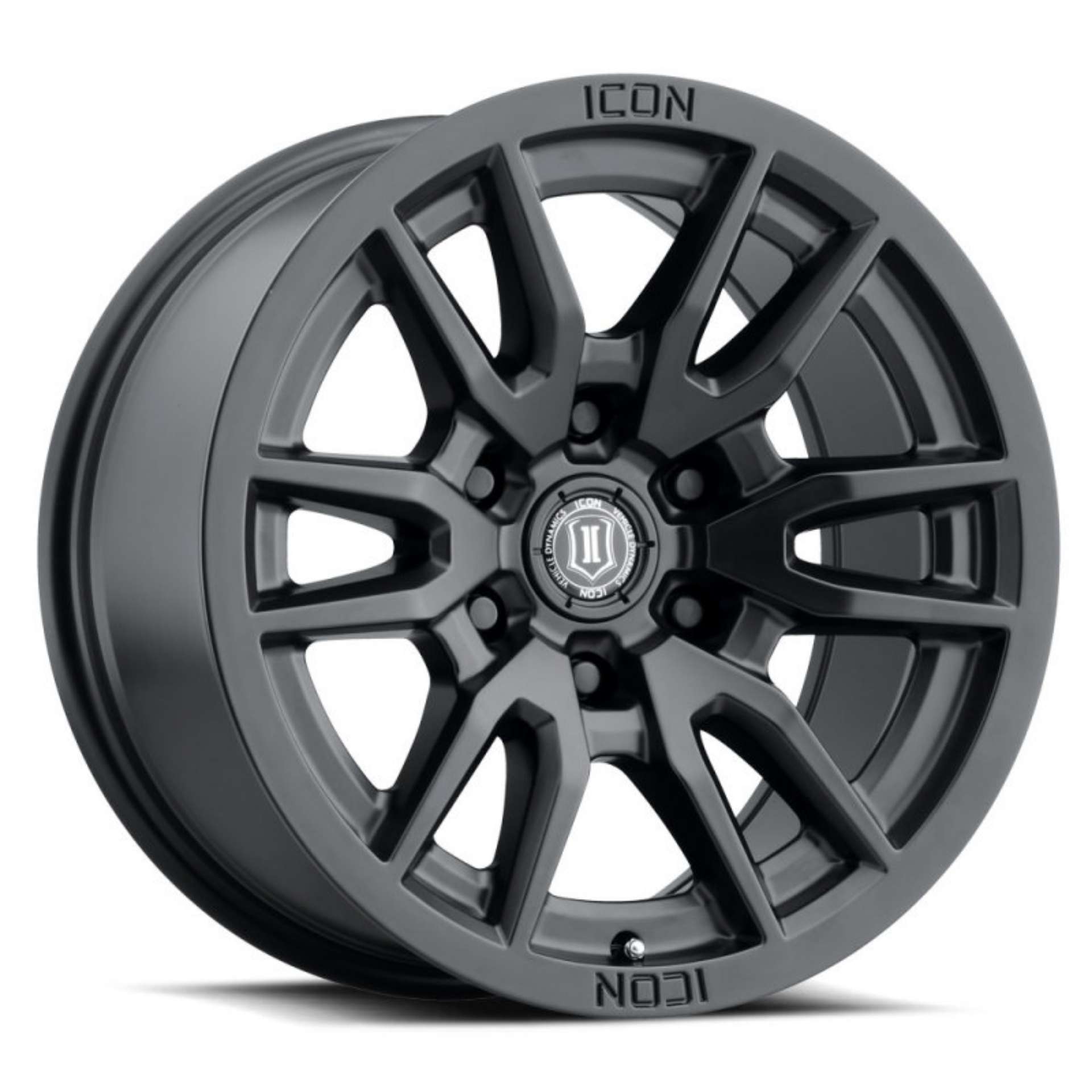 Picture of ICON Vector 6 17x8-5 6x5-5 0mm Offset 4-75in BS 106-1mm Bore Satin Black Wheel