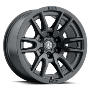 Picture of ICON Vector 6 17x8-5 6x120 0mm Offset 4-75in BS 67mm Bore Satin Black Wheel