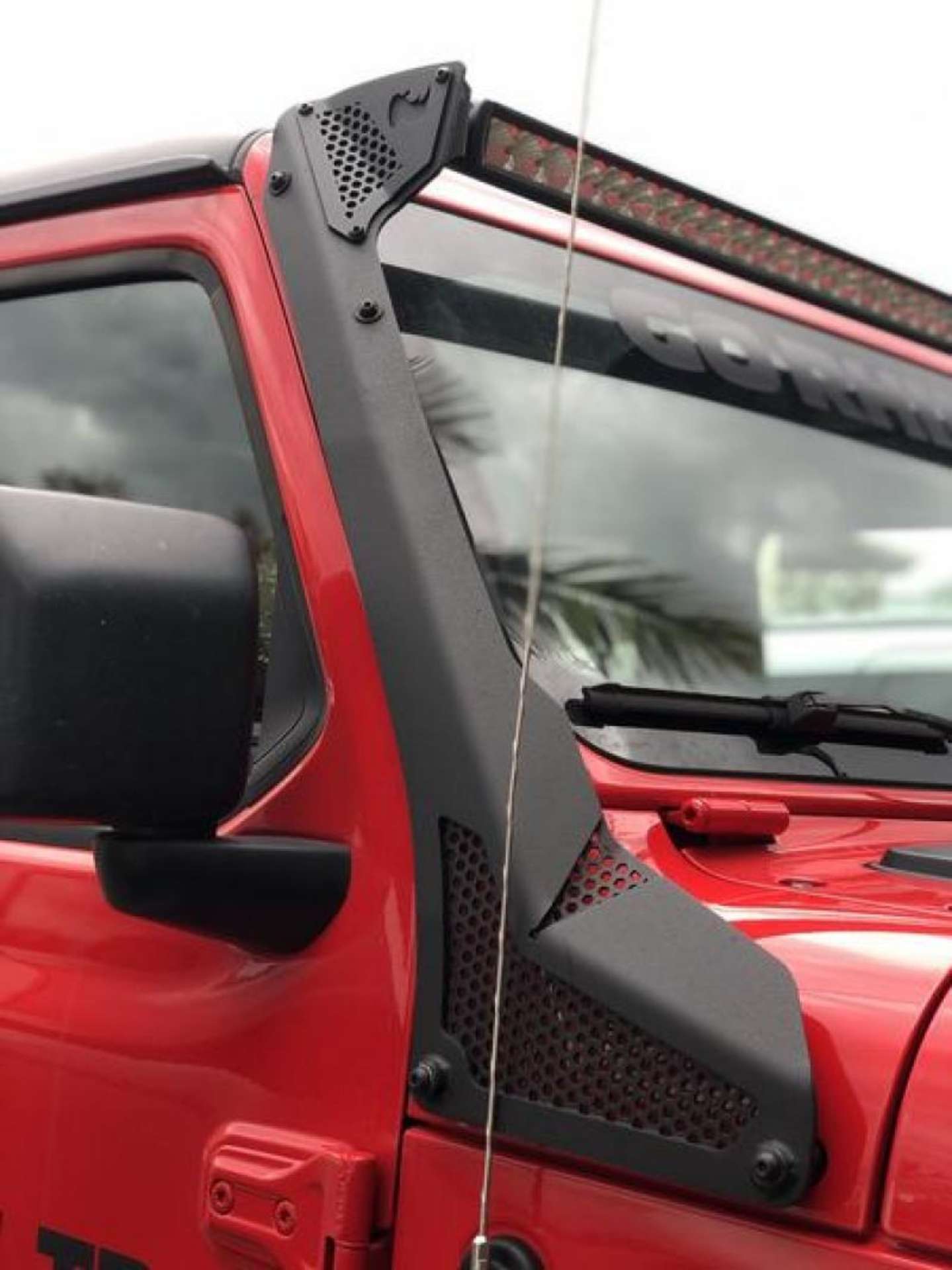 Picture of Go Rhino 18-20 Jeep Wrangler JL-JLU-Gladiator JT XE Windshield Light Bar Mount - 50in Single Row