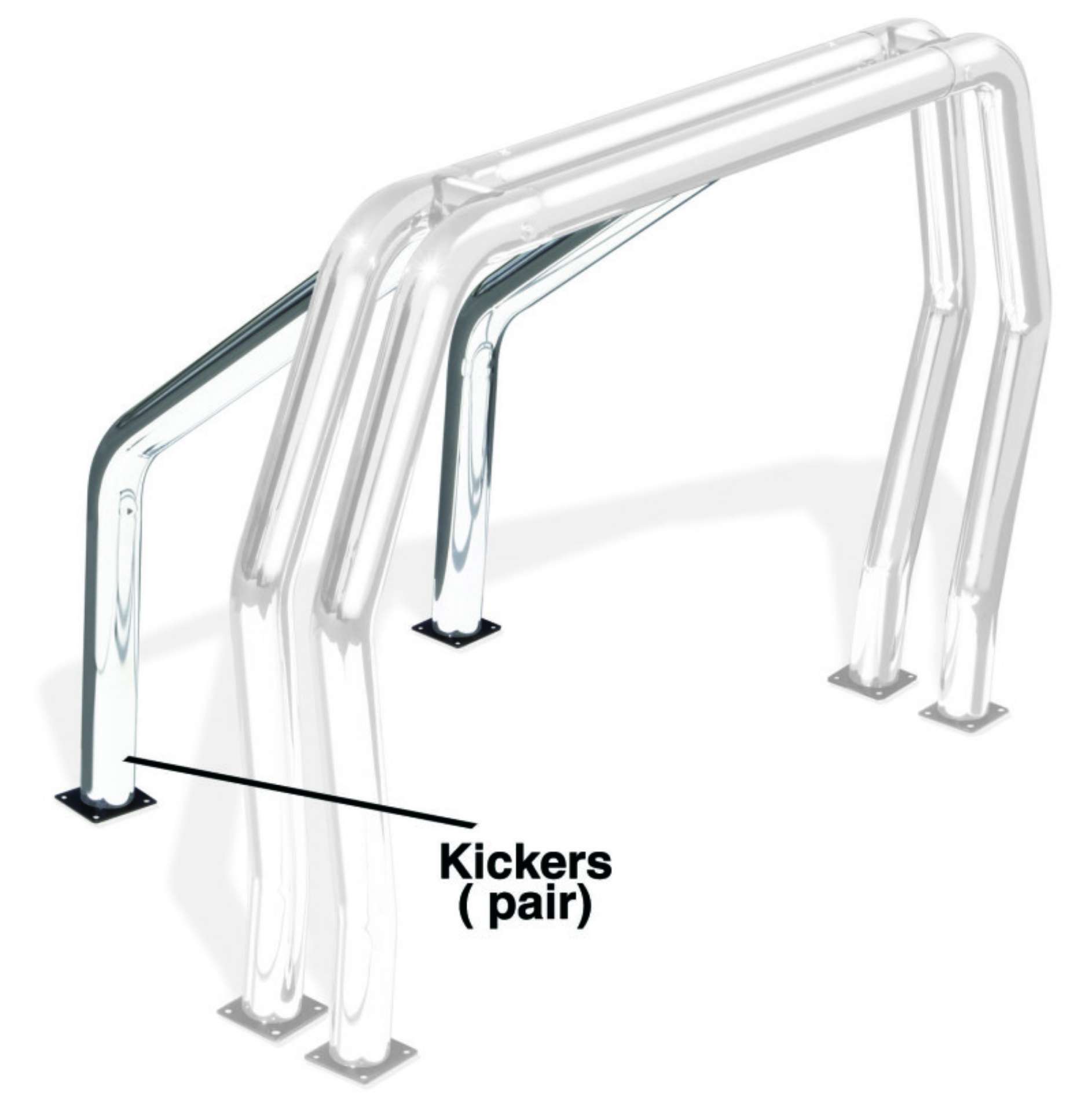 Picture of Go Rhino RHINO Bed Bar - Kickers - Chrome