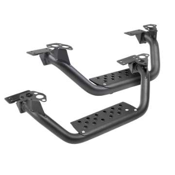 Picture of Go Rhino Dominator Extreme D6 SideSteps - Tex Blk - 4in Drop Down Steps Pair