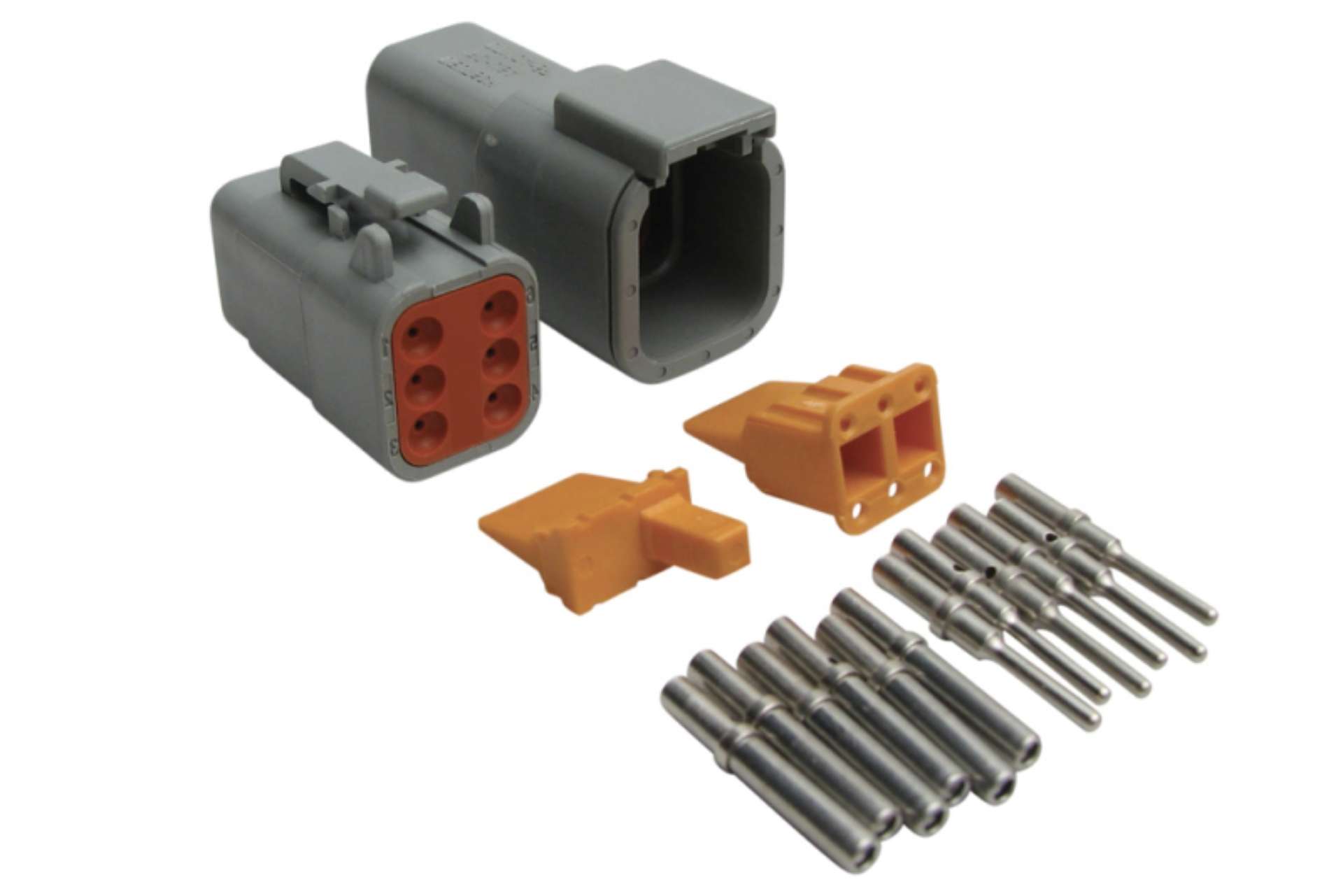 Picture of Haltech Matching Set of Deutsch DTM-6 Connectors 7-5 Amp Plug & Pins