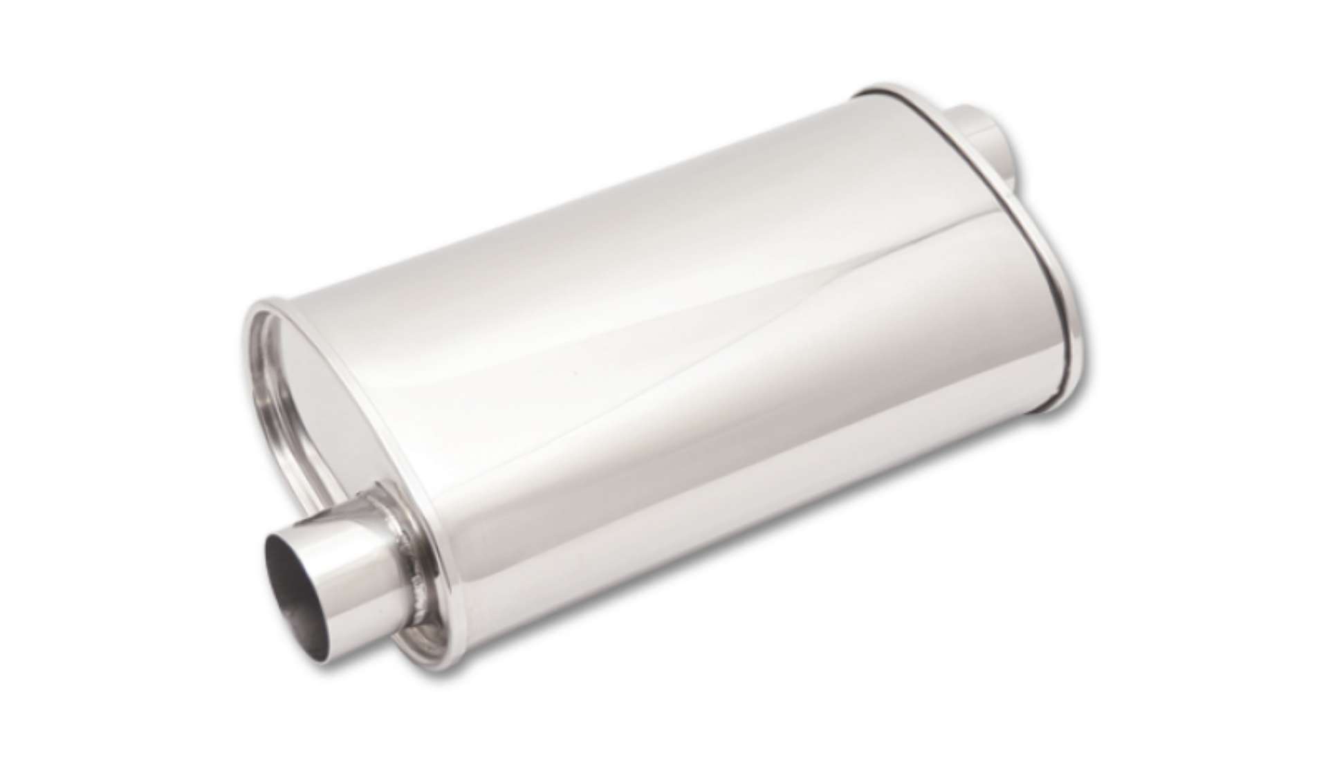 Picture of Vibrant StreetPower Oval Muffler 5in x 9in x 15in - 2-25in inlet-outlet Offset-Offset Same Side