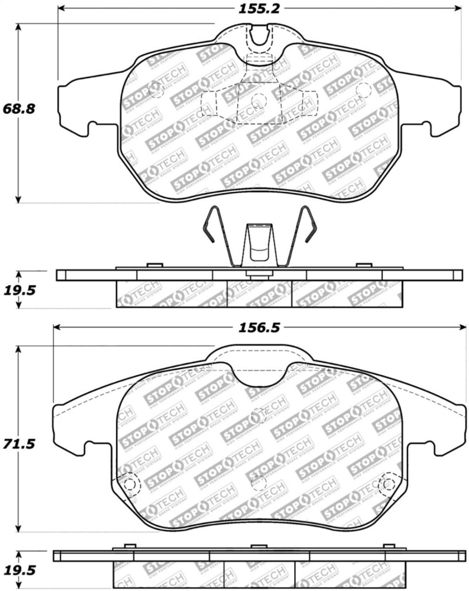 Picture of StopTech 06-11 Saab 9-3 Street Select Brake Pads w-Hardware - Front