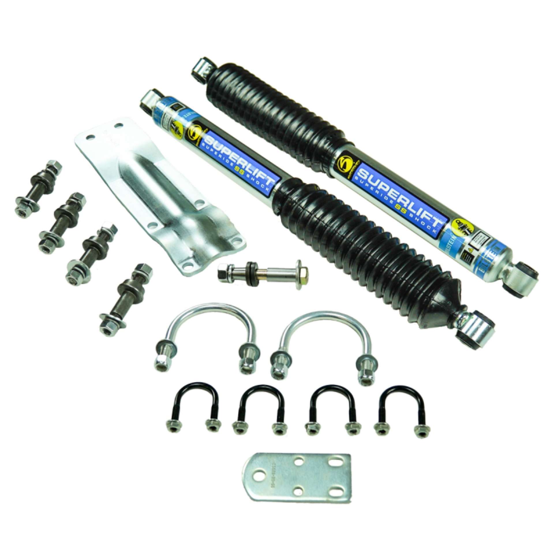 Picture of Superlift 73-91 GM 1-2 Ton 4WD Vehicles Solid Axle Dual Steering Stabilizer Kit w- SS Shocks by BIL